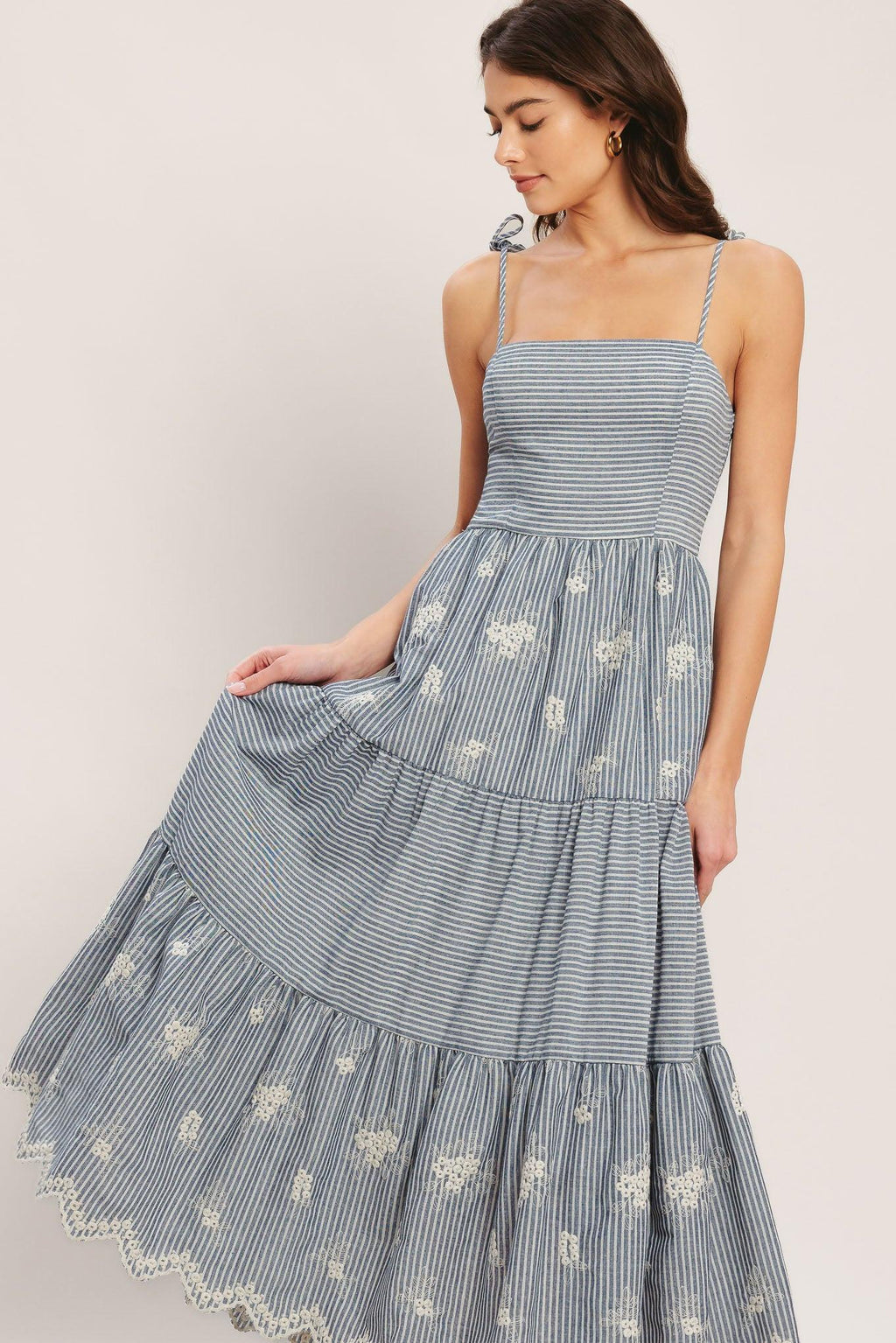 SALT AIR STRIPE WOVEN MIDI DRESS Flying Tomato