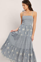 SALT AIR STRIPE WOVEN MIDI DRESS Flying Tomato