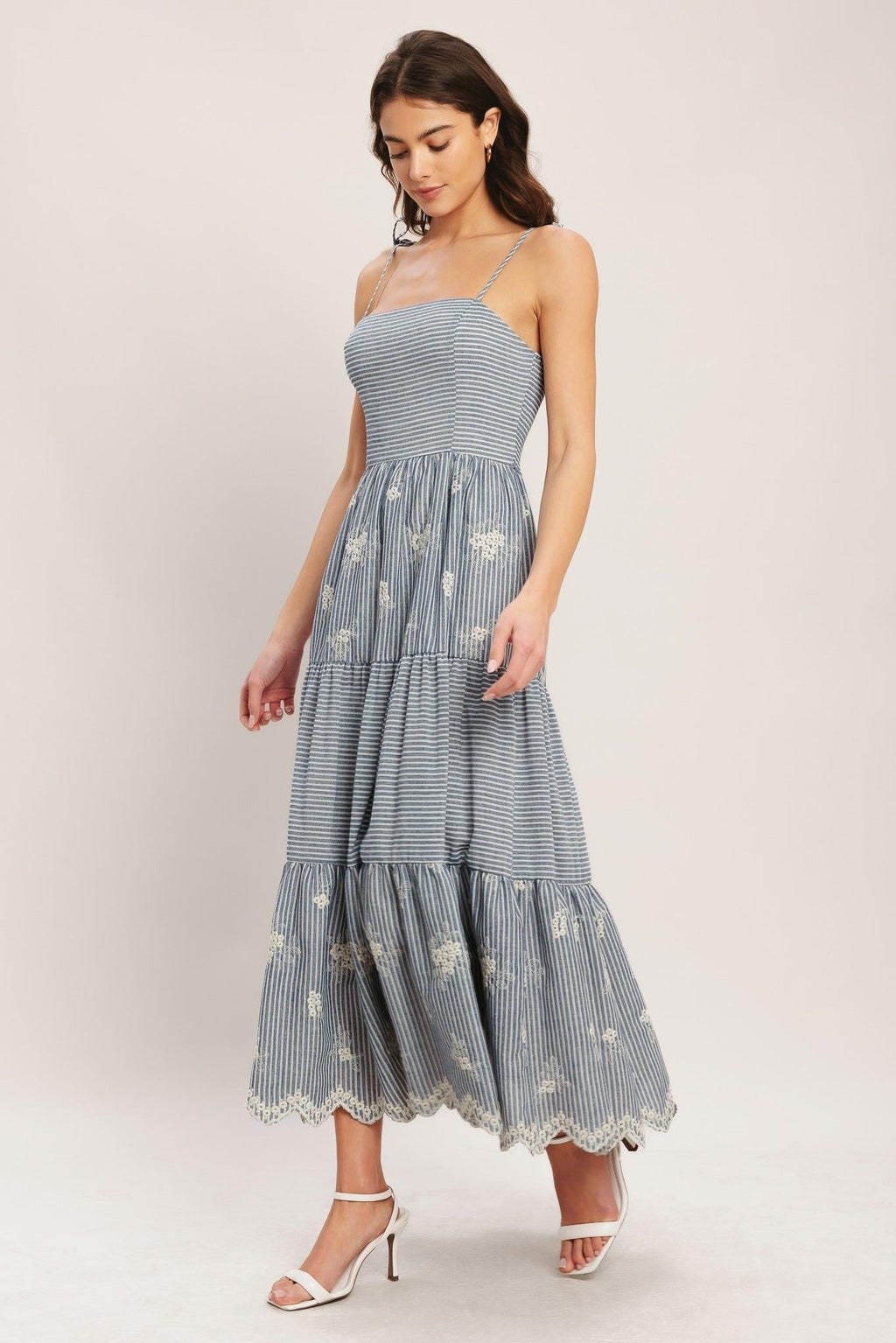 SALT AIR STRIPE WOVEN MIDI DRESS Flying Tomato