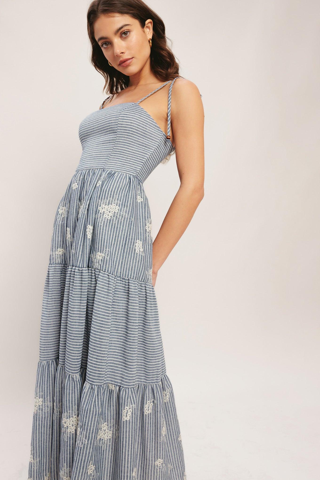 SALT AIR STRIPE WOVEN MIDI DRESS Flying Tomato