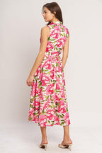 PINK PARADISE WOVEN MIDI DRESS Flying Tomato