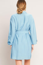 AZURE COAST WOVEN MINI DRESS Flying Tomato