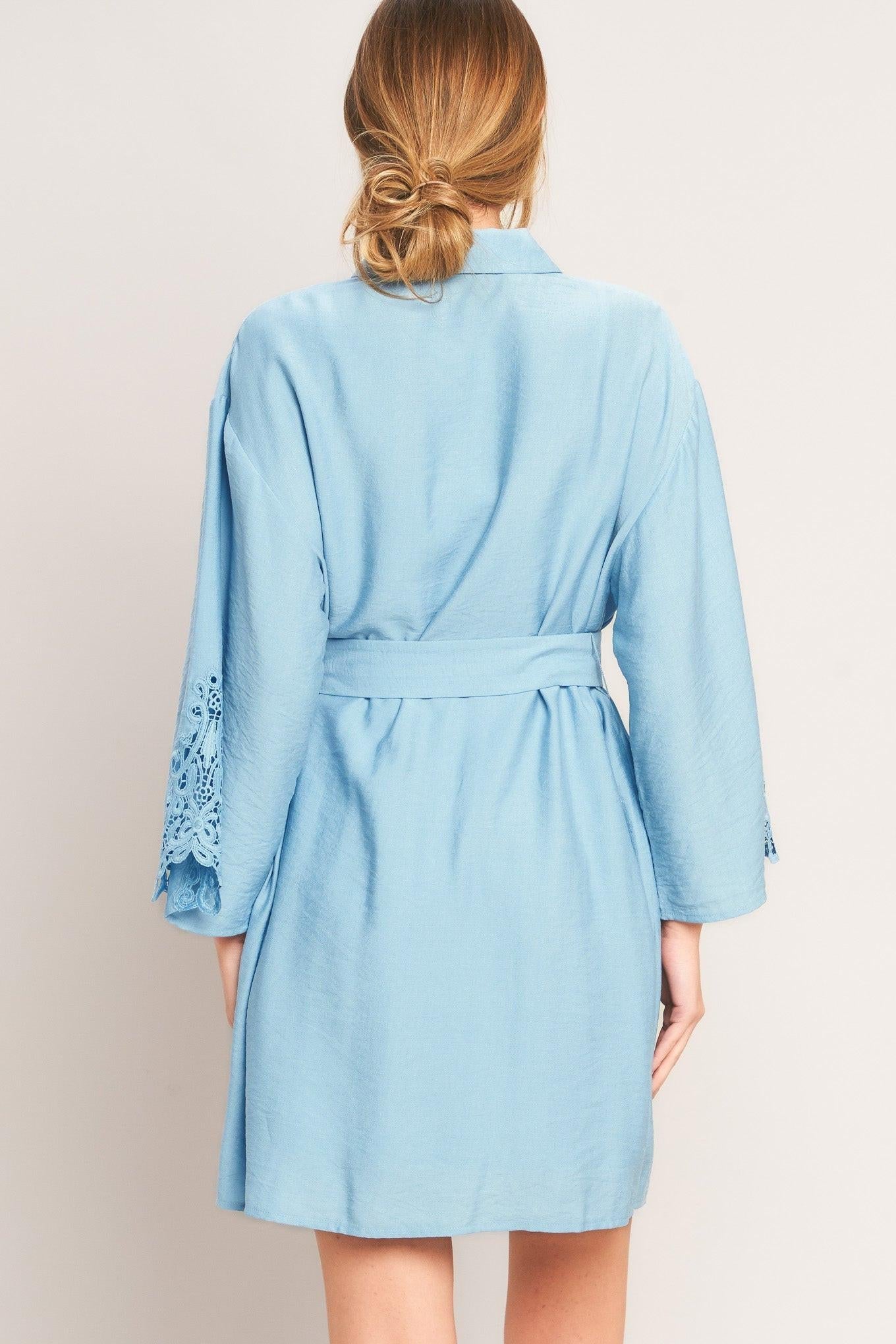 AZURE COAST WOVEN MINI DRESS Flying Tomato