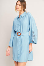 AZURE COAST WOVEN MINI DRESS Flying Tomato