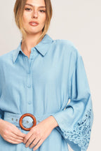 AZURE COAST WOVEN MINI DRESS Flying Tomato