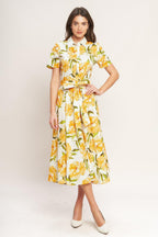 UPLIFTING PALETTE WOVEN MIDI DRESS Flying Tomato