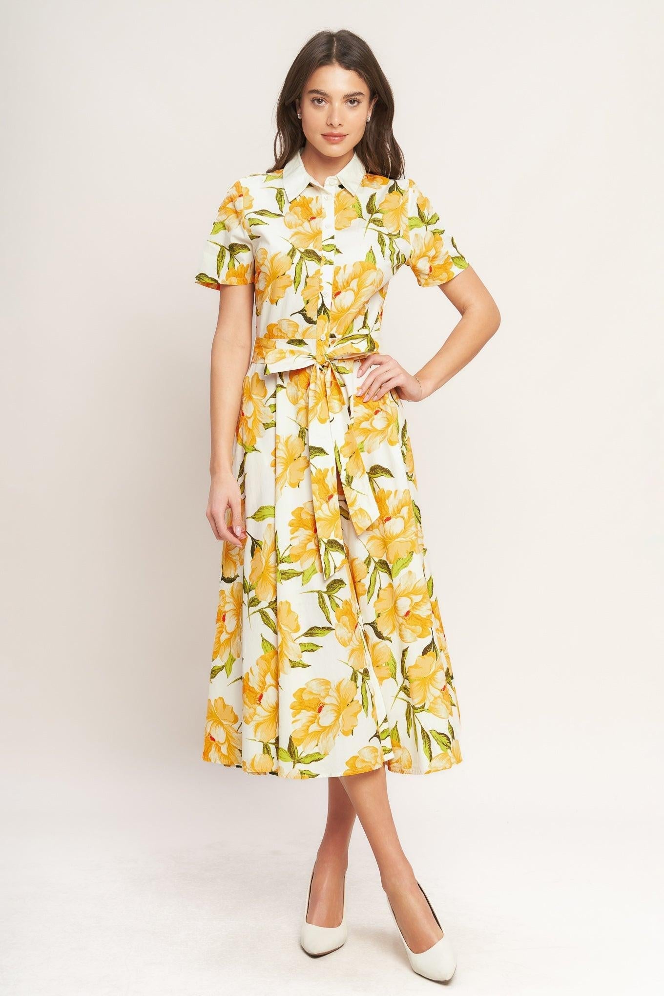 UPLIFTING PALETTE WOVEN MIDI DRESS Flying Tomato