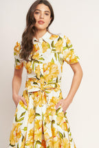 UPLIFTING PALETTE WOVEN MIDI DRESS Flying Tomato