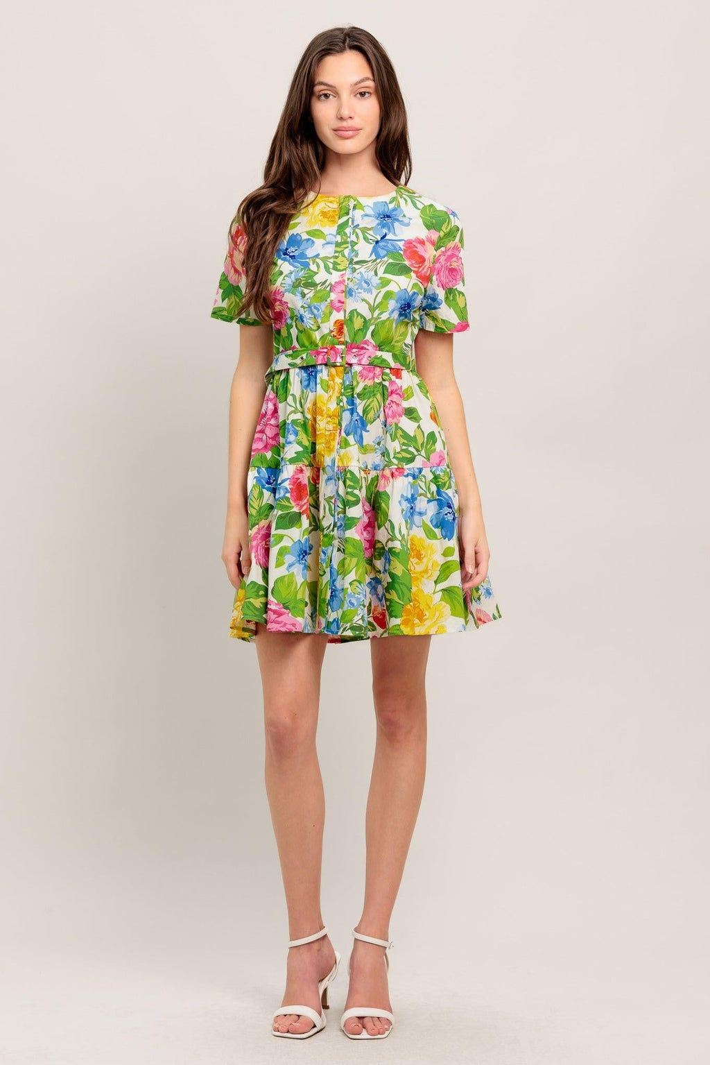 SUNSHINE IN FULL BLOOM WOVEN MINI DRESS Flying Tomato