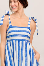 BLUE HORIZON BEAUTY WOVEN MIDI DRESS Flying Tomato