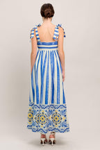 BLUE HORIZON BEAUTY WOVEN MIDI DRESS Flying Tomato