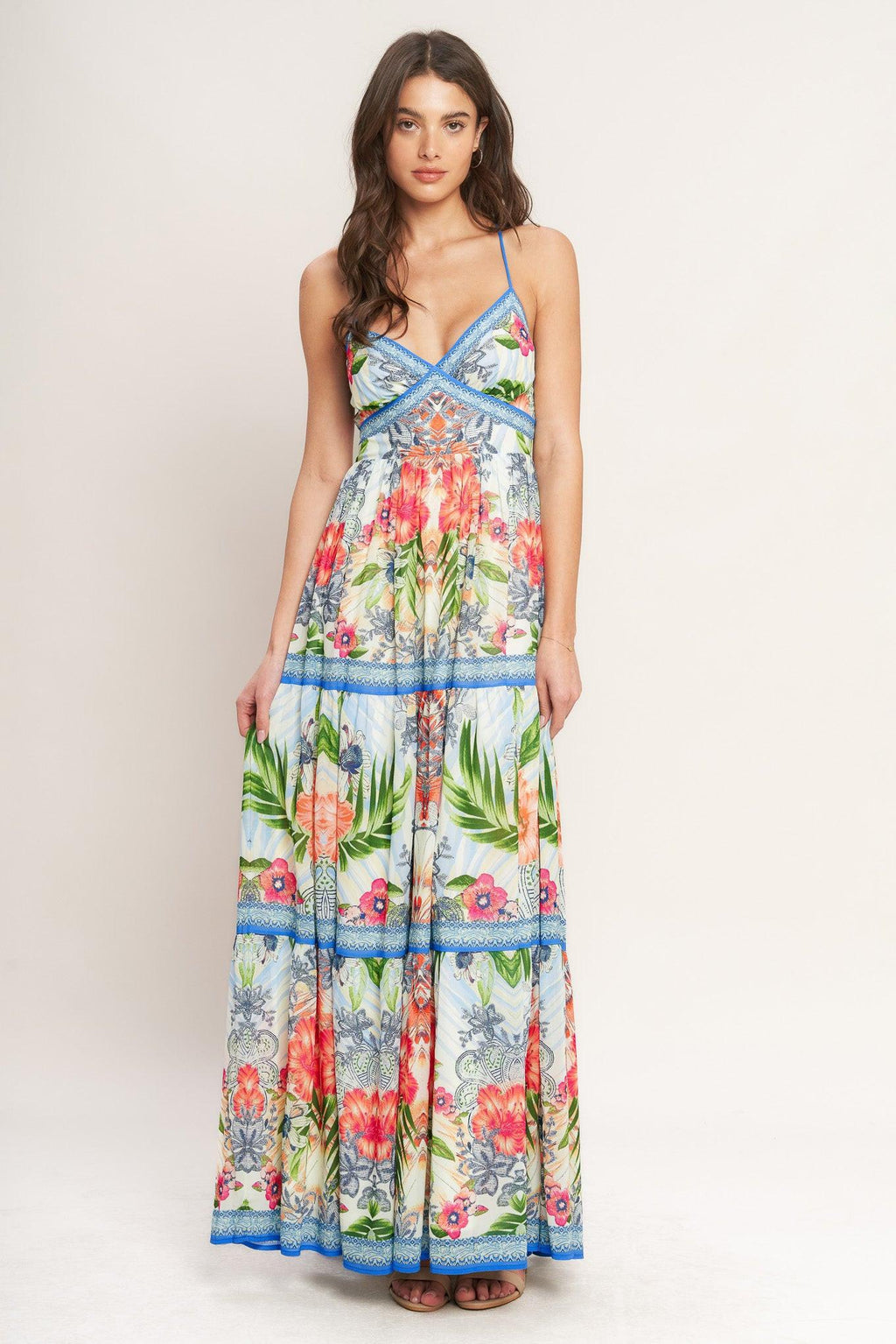 FRESH BOTANICAL SCALE WOVEN MAXI DRESS Flying Tomato