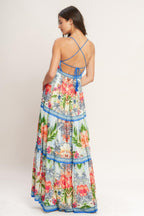 FRESH BOTANICAL SCALE WOVEN MAXI DRESS Flying Tomato