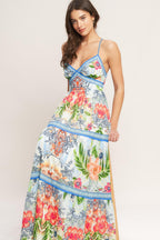 FRESH BOTANICAL SCALE WOVEN MAXI DRESS Flying Tomato