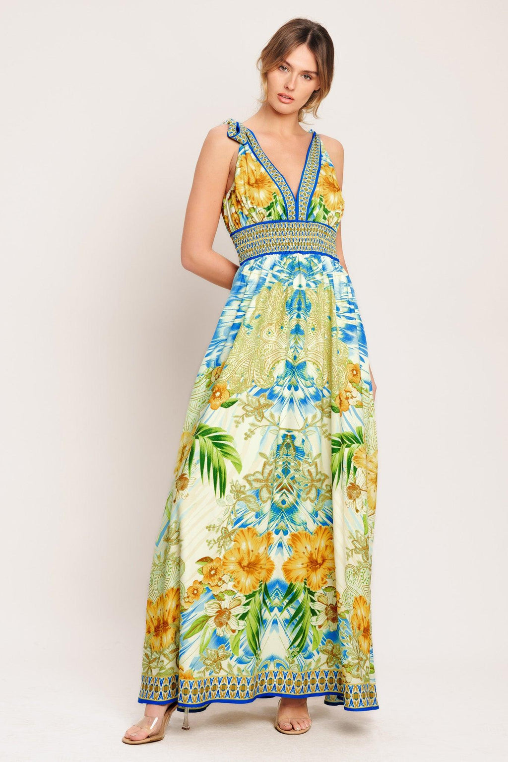 RESORT OPULENCE WOVEN MAXI DRESS Flying Tomato