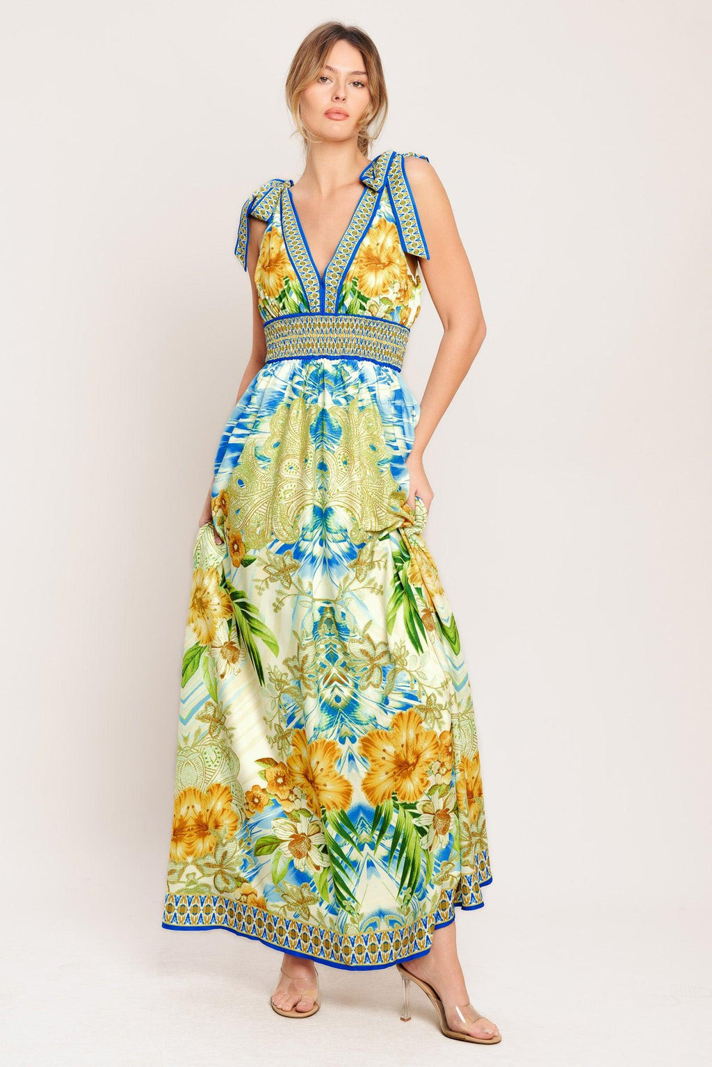 RESORT OPULENCE WOVEN MAXI DRESS Flying Tomato