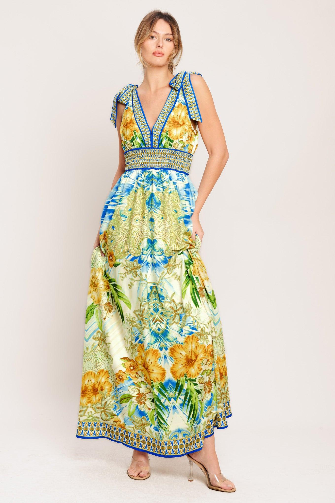 RESORT OPULENCE WOVEN MAXI DRESS Flying Tomato