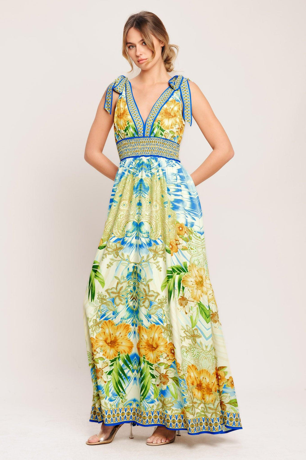 RESORT OPULENCE WOVEN MAXI DRESS Flying Tomato