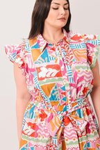 RIVIERA MOSAIC WOVEN MIDI DRESS Flying Tomato