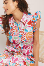 RIVIERA MOSAIC WOVEN MIDI DRESS Flying Tomato
