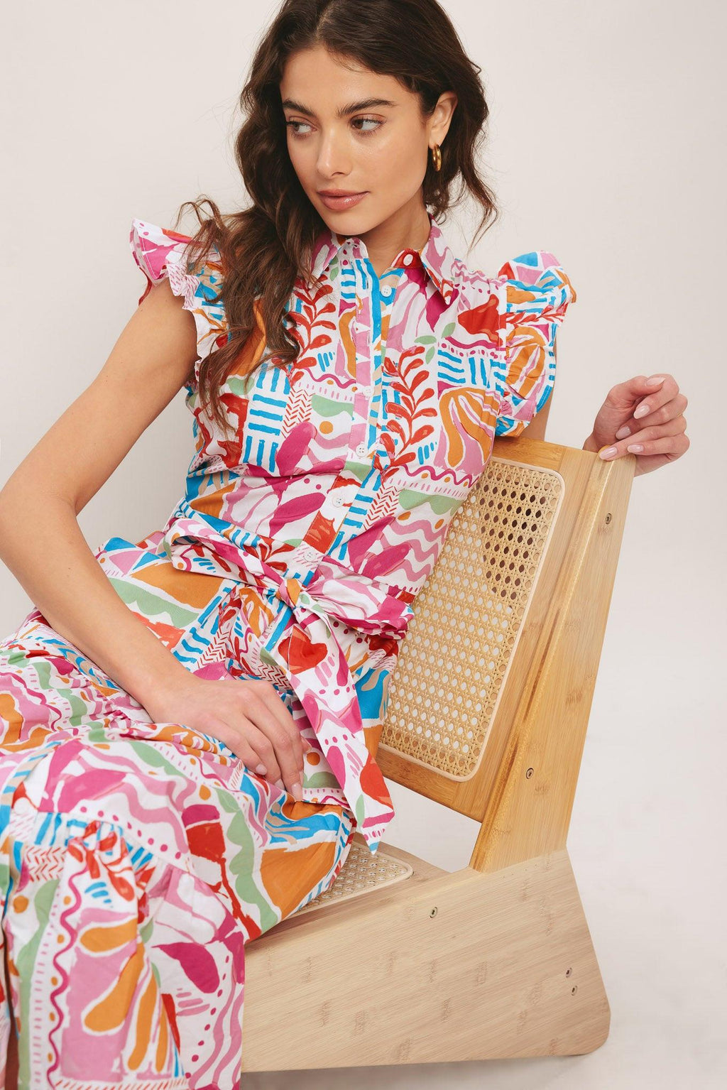 RIVIERA MOSAIC WOVEN MIDI DRESS Flying Tomato