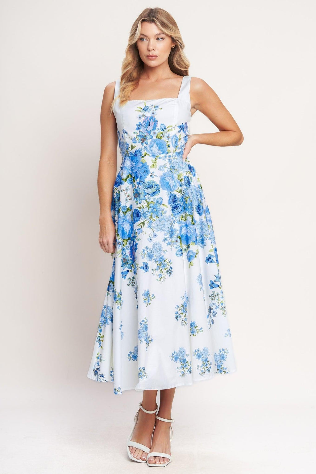 CLASSIC BLOOM DAY WOVEN MIDI DRESS Flying Tomato