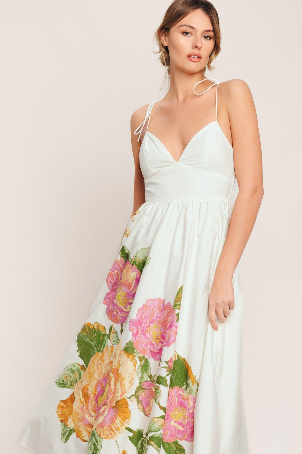 POETIC BLOOM WOVEN MIDI DRESS Flying Tomato