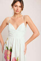 POETIC BLOOM WOVEN MIDI DRESS Flying Tomato