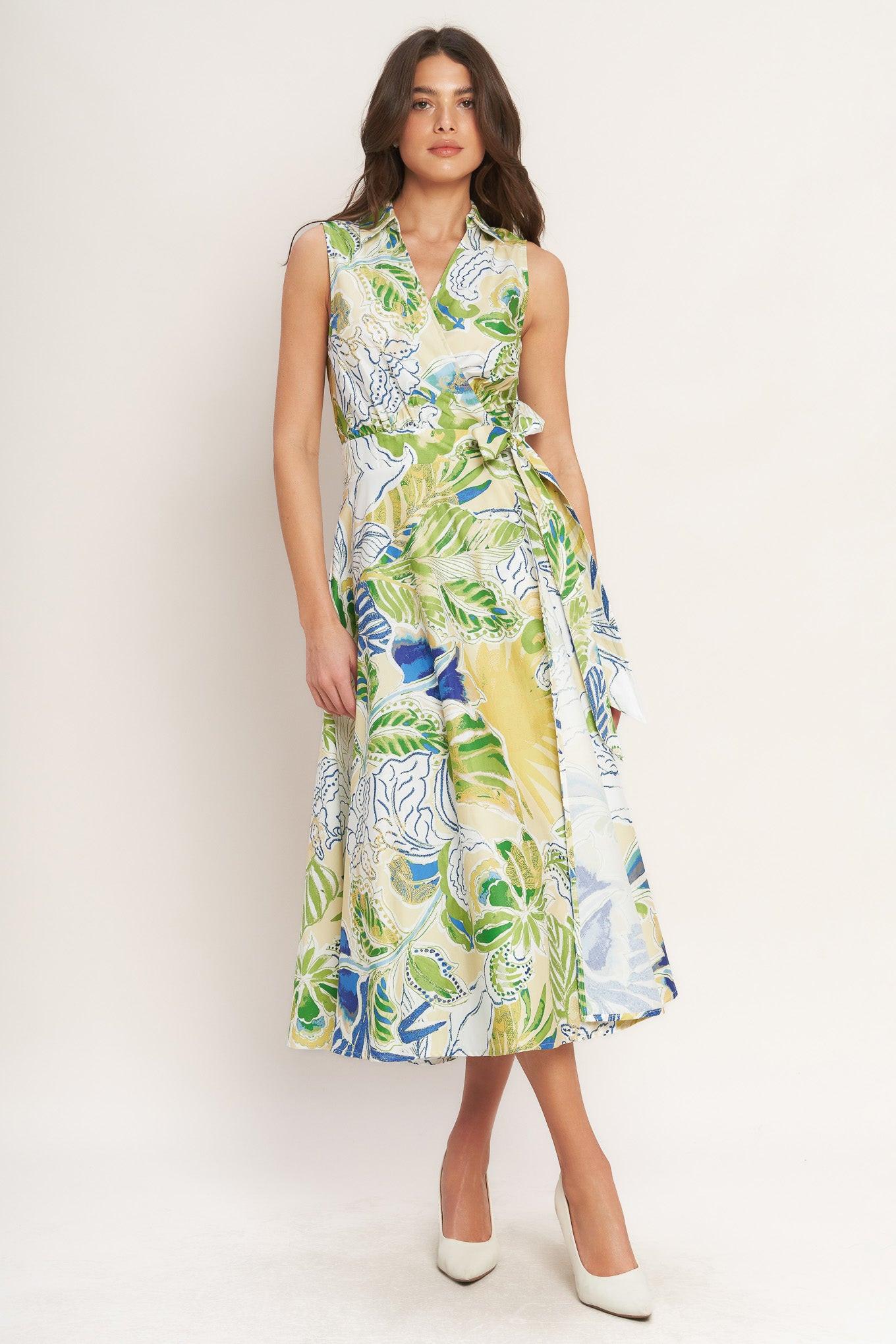 LAGOON FLOW WOVEN MIDI DRESS Flying Tomato