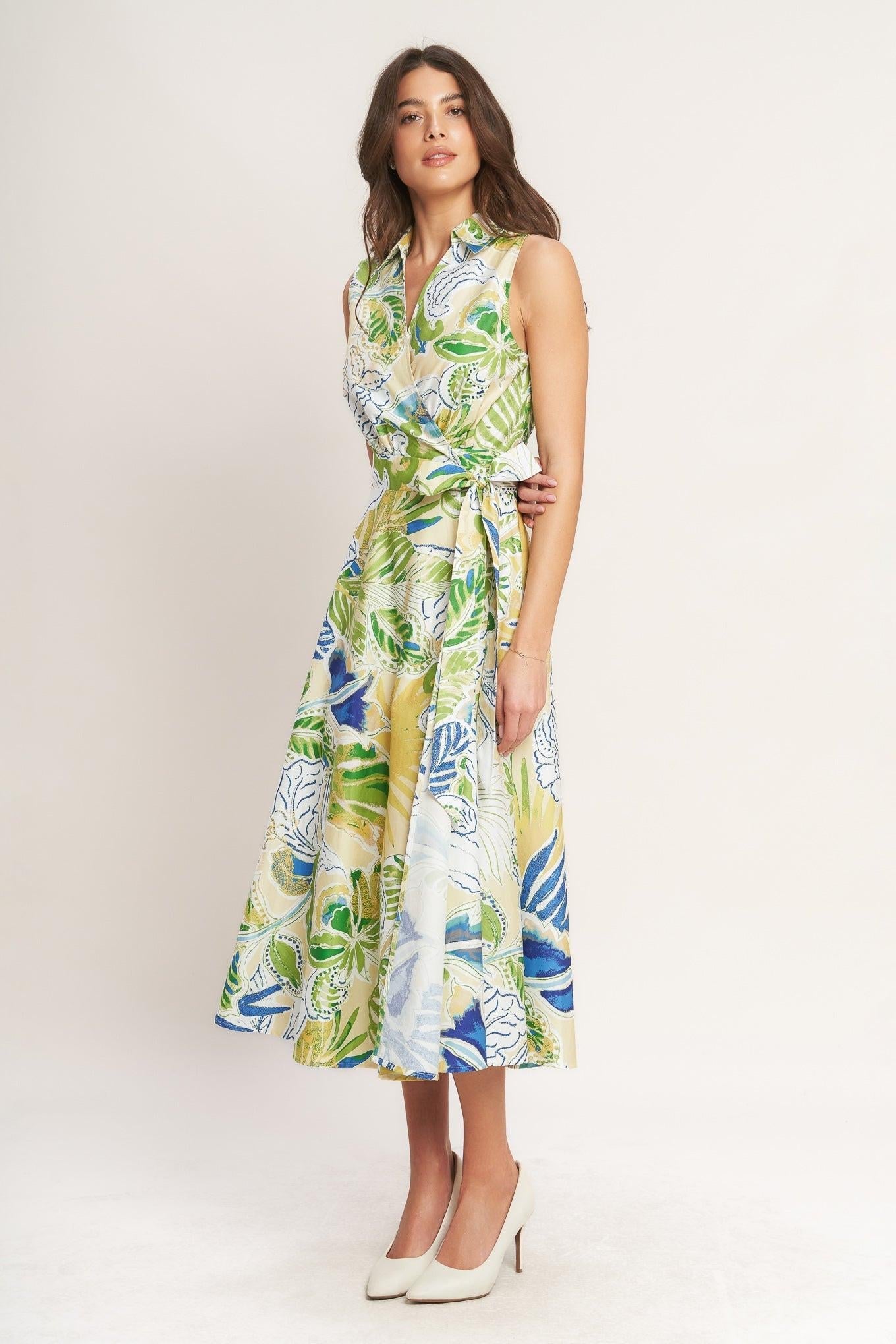 LAGOON FLOW WOVEN MIDI DRESS Flying Tomato