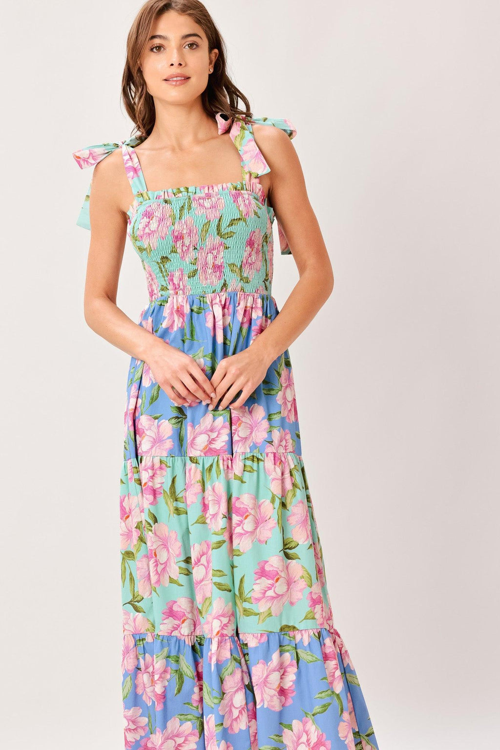 PASTEL GLOW WOVEN MAXI DRESS Flying Tomato