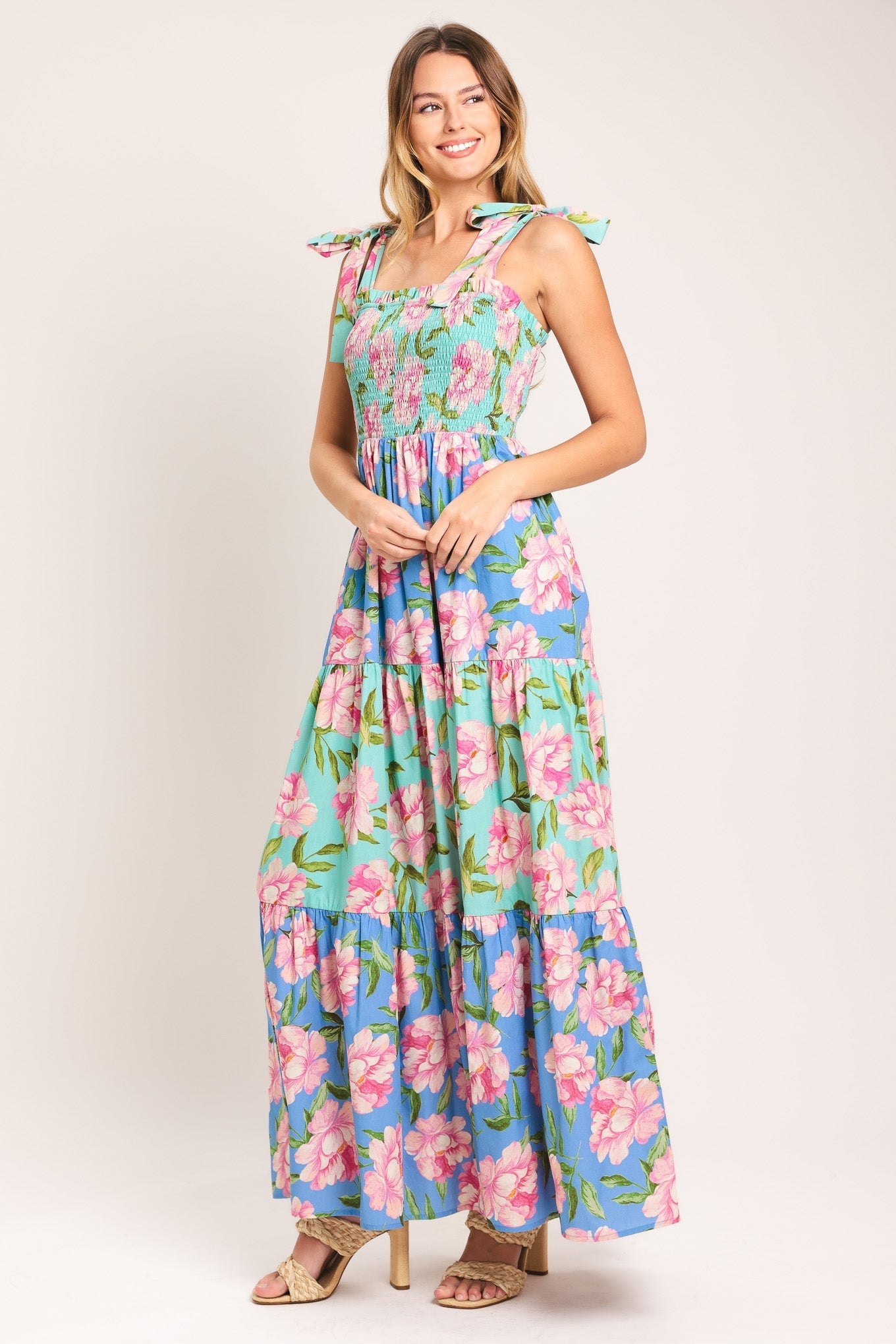 PASTEL GLOW WOVEN MAXI DRESS Flying Tomato