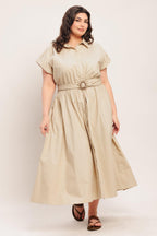 BARE ELEGANCE WOVEN MIDI DRESS Flying Tomato