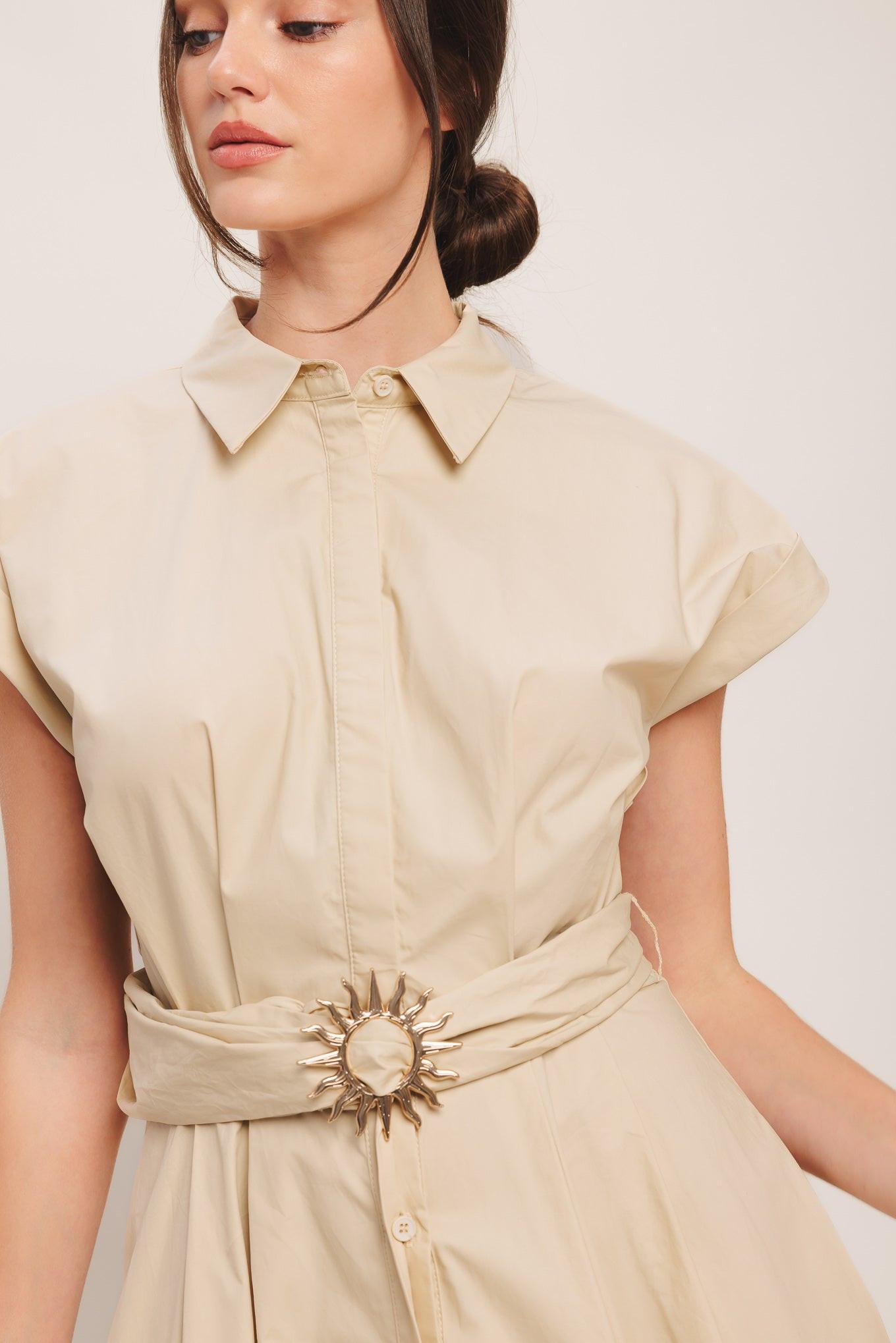 BARE ELEGANCE WOVEN MIDI DRESS Flying Tomato