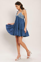 BLUEBELL BABYDOLL WOVEN MINI DRESS Flying Tomato