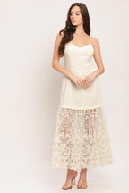 MILK PETAL WOVEN LACE MIDI DRESS Flying Tomato