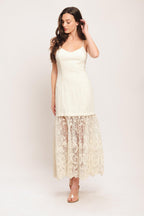 MILK PETAL WOVEN LACE MIDI DRESS Flying Tomato