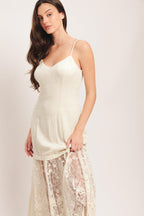 MILK PETAL WOVEN LACE MIDI DRESS Flying Tomato
