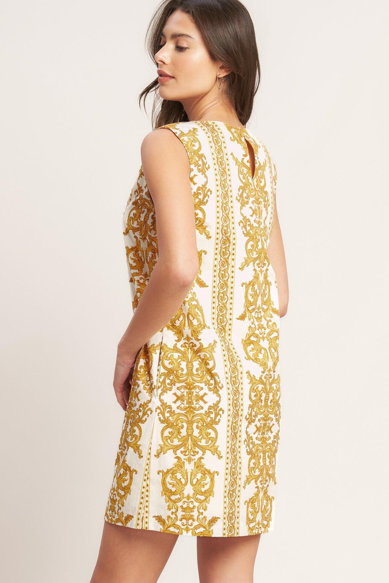 CITY GIRL WITH EDGE WOVEN MINI SHIFT DRESS Flying Tomato