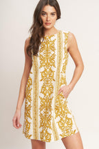 CITY GIRL WITH EDGE WOVEN MINI SHIFT DRESS Flying Tomato