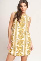 CITY GIRL WITH EDGE WOVEN MINI SHIFT DRESS Flying Tomato