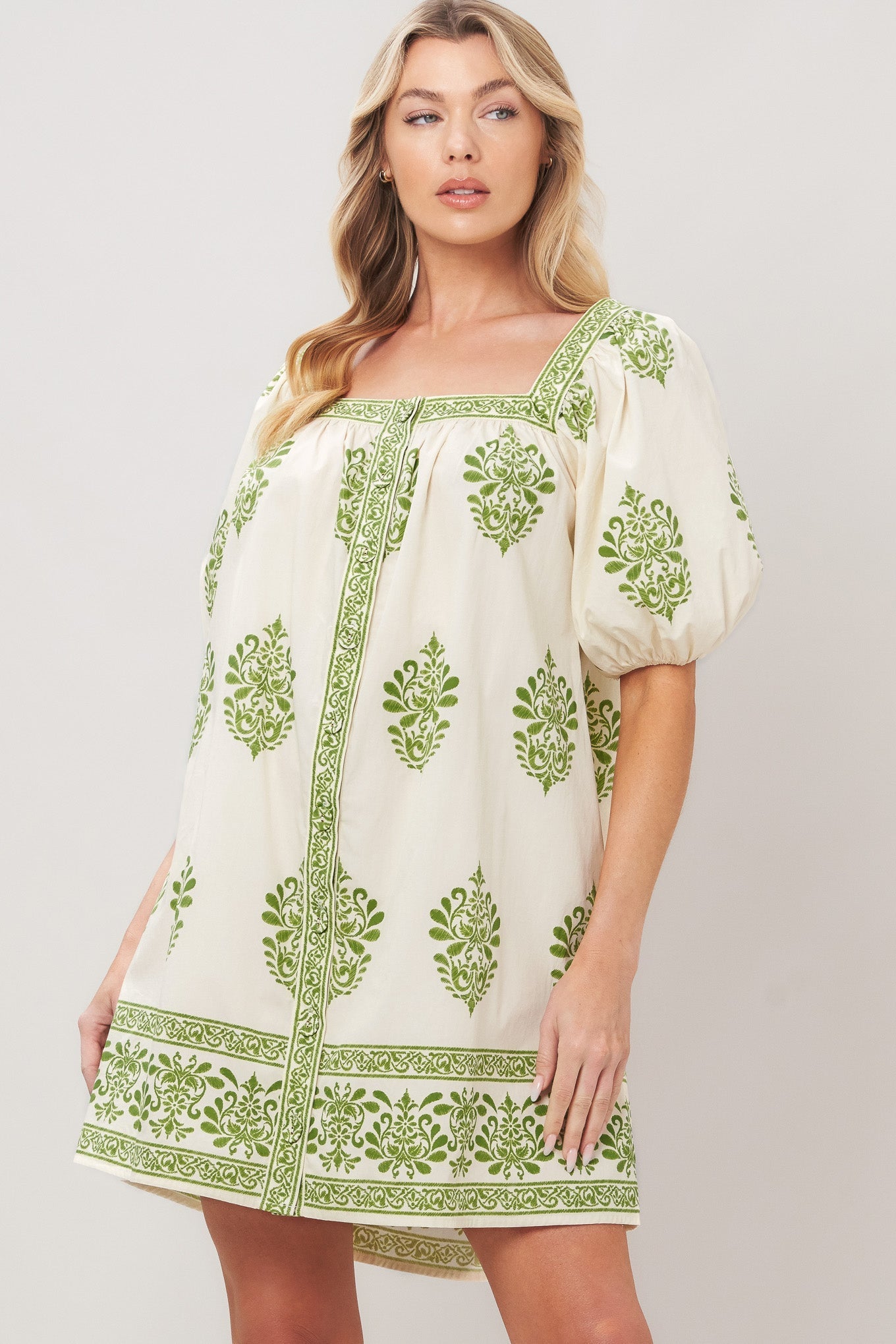 SWEET MEADOW WOVEN MINI DRESS Flying Tomato