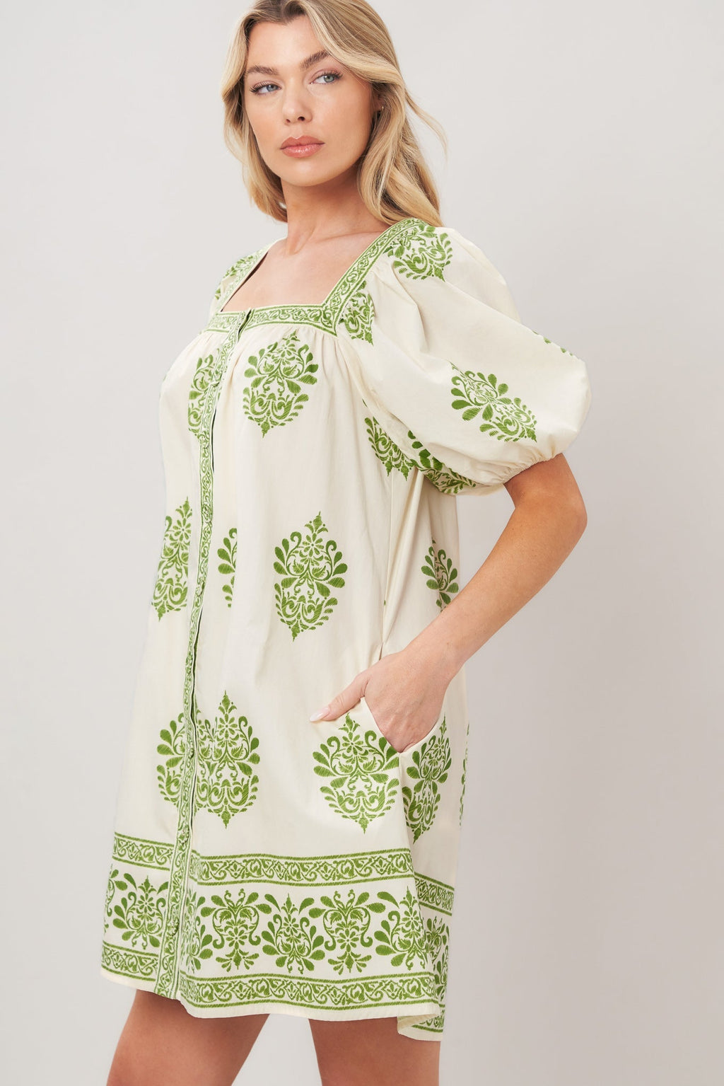SWEET MEADOW WOVEN MINI DRESS Flying Tomato