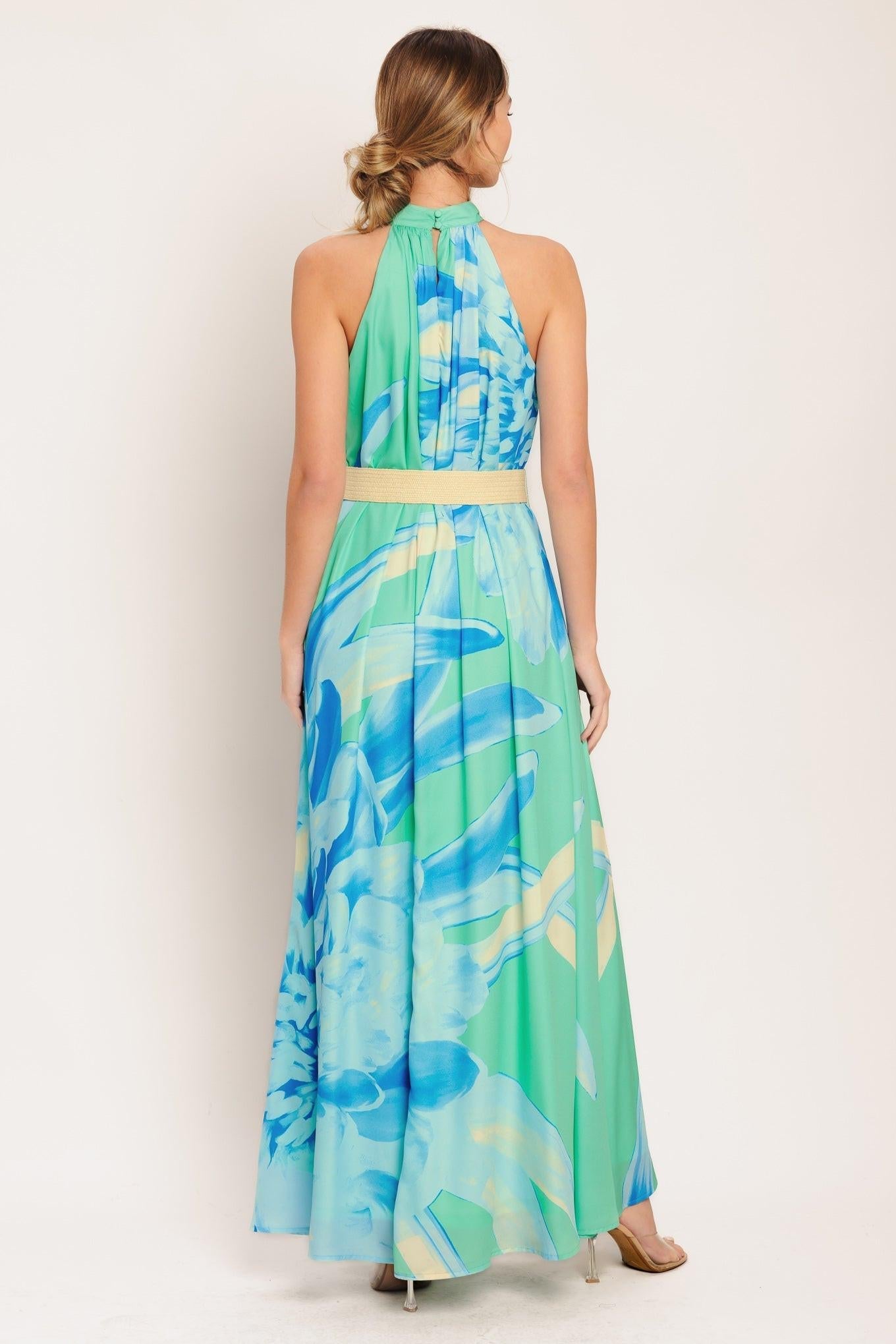 BLUE HORIZON WOVEN MAXI DRESS Flying Tomato