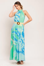 BLUE HORIZON WOVEN MAXI DRESS Flying Tomato