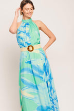 BLUE HORIZON WOVEN MAXI DRESS Flying Tomato
