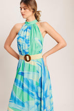 BLUE HORIZON WOVEN MAXI DRESS Flying Tomato