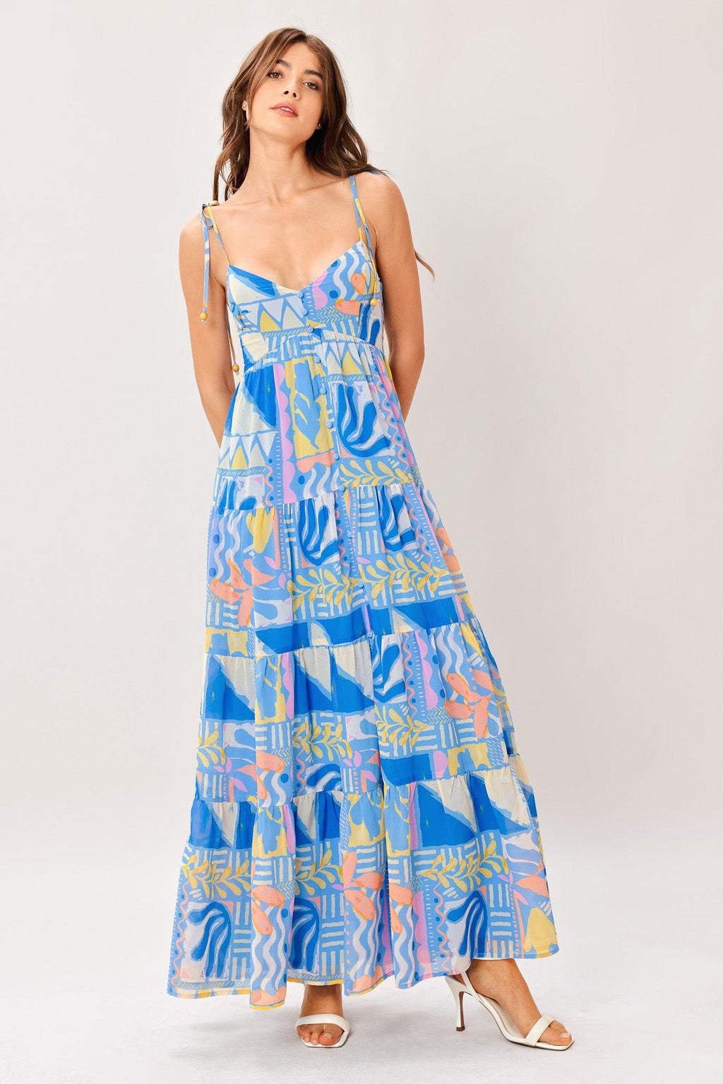 SEASIDE LOVE FLOW WOVEN MAXI DRESS Flying Tomato