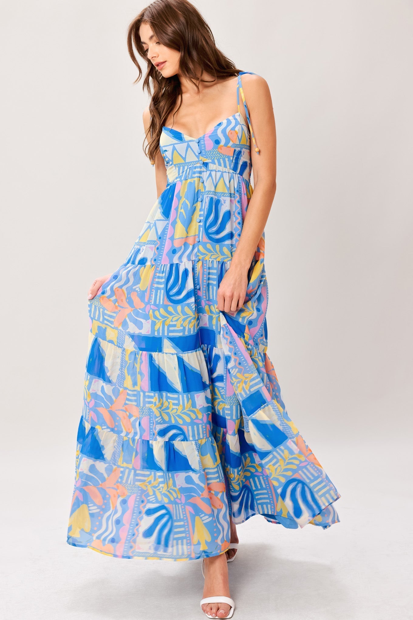 SEASIDE LOVE FLOW WOVEN MAXI DRESS Flying Tomato