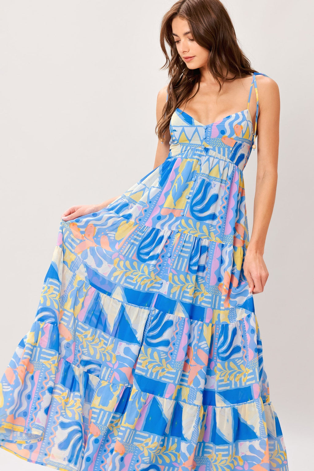 SEASIDE LOVE FLOW WOVEN MAXI DRESS Flying Tomato